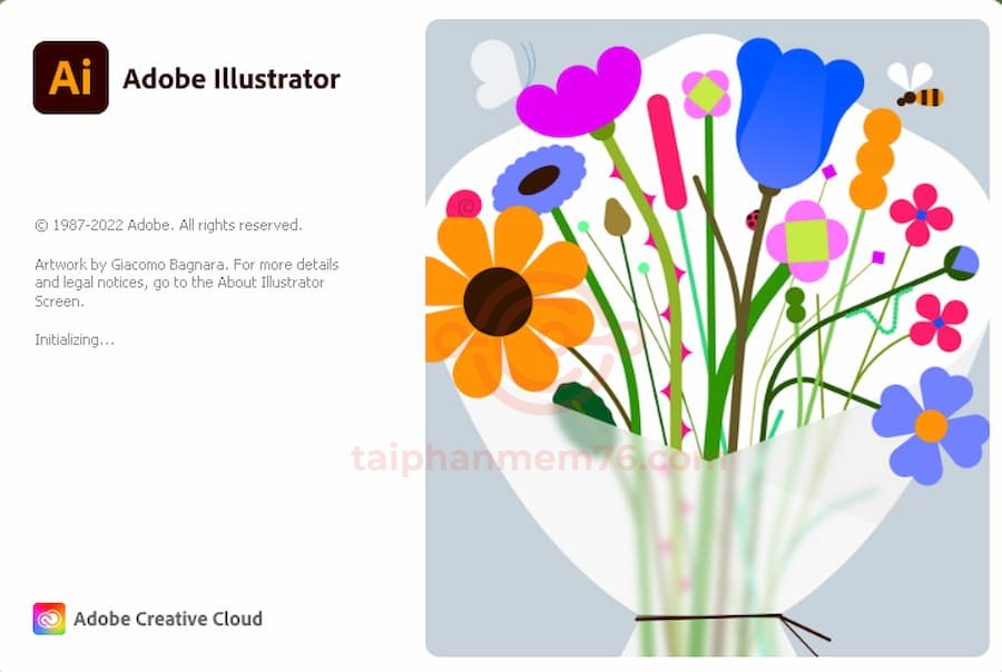 khởi động phần mềm Illustrator CC 2023