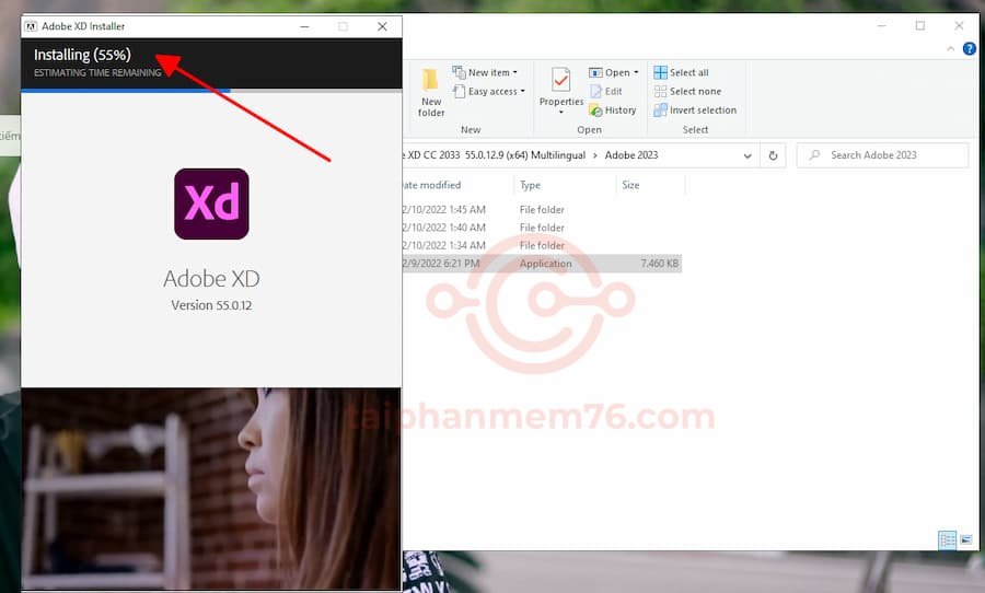 Phần mềm Adobe XD CC 2023 tự động cài đặt